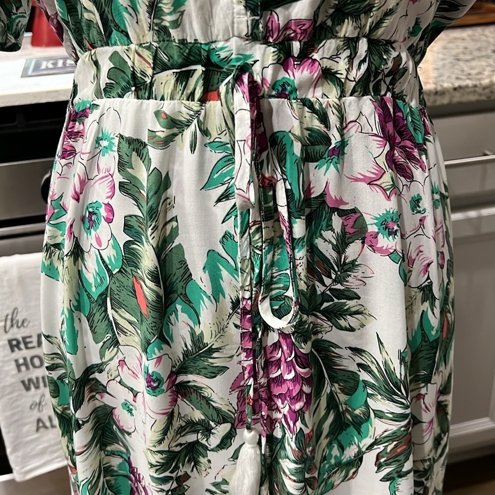 Sunday Mi Amor Tropical Floral Maxi Dress Small Boho Resort Rayon - Picture 7 of 13